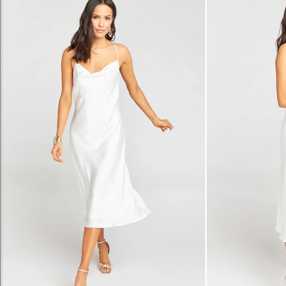 Show Me Your Mumu Brand NWT Ivory Luxe Satin Verona Cowl Dress XL